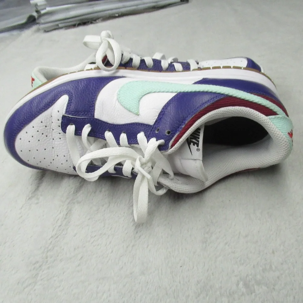 Nike Men 8.5 Sneakers Purple Dunk Low To You Lace Up Leather‎ Streetwear Custom